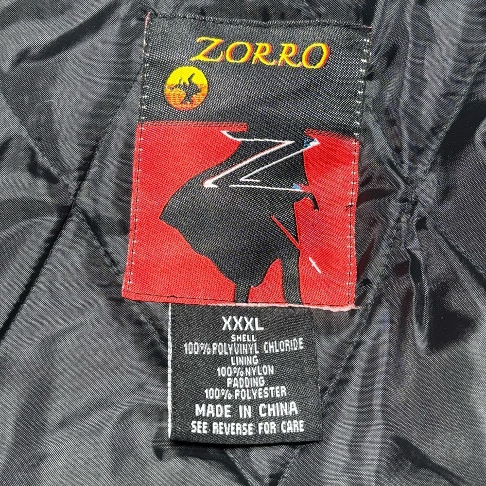 Zorro Jacket Mens 3XL Vintage USA Bomber Vegan Leather Patriotic American Pride - Picture 6 of 14